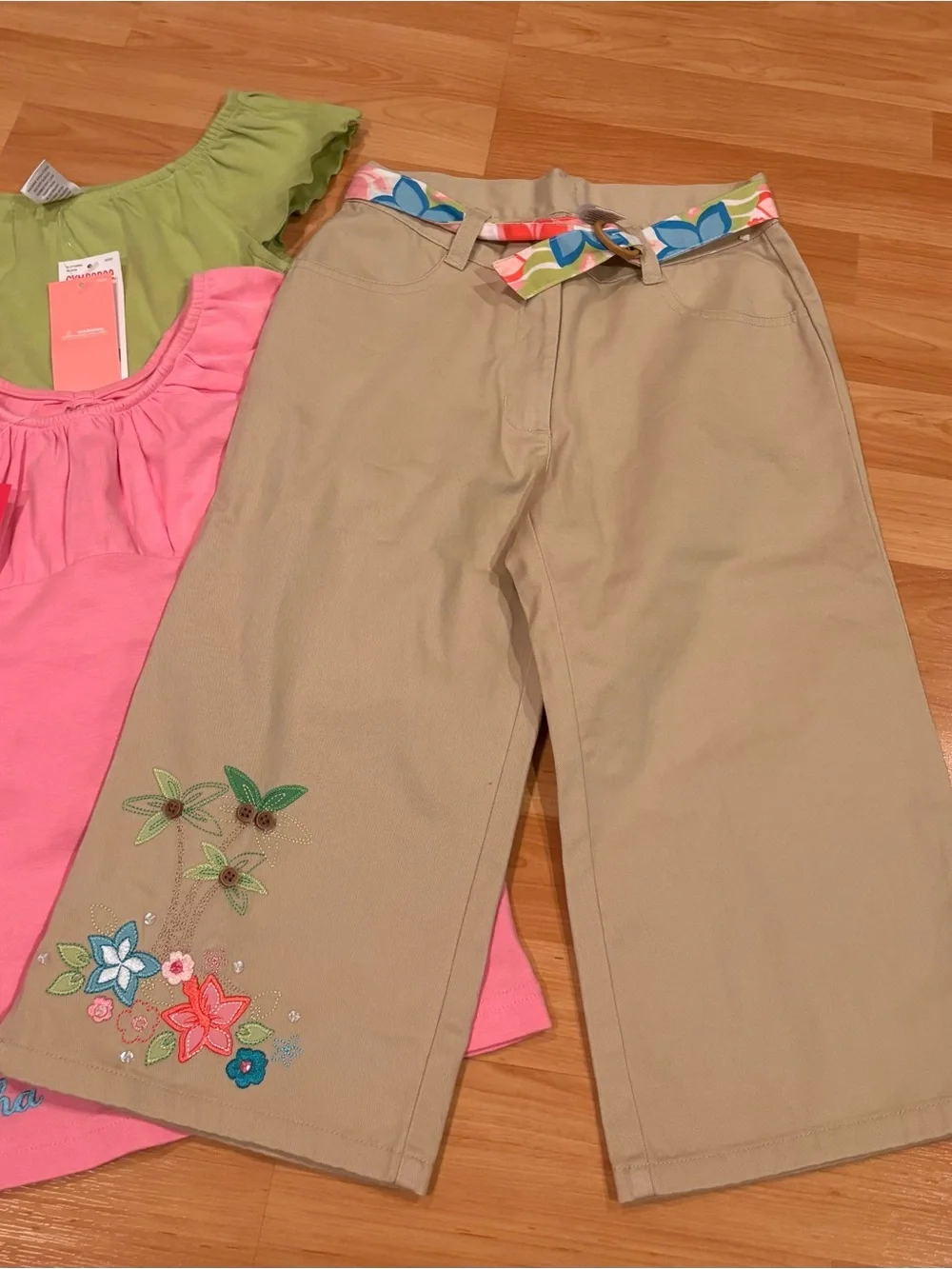 Gymboree Y2K/ Vintage Beige Girls' Khaki Pants with Matching Tops